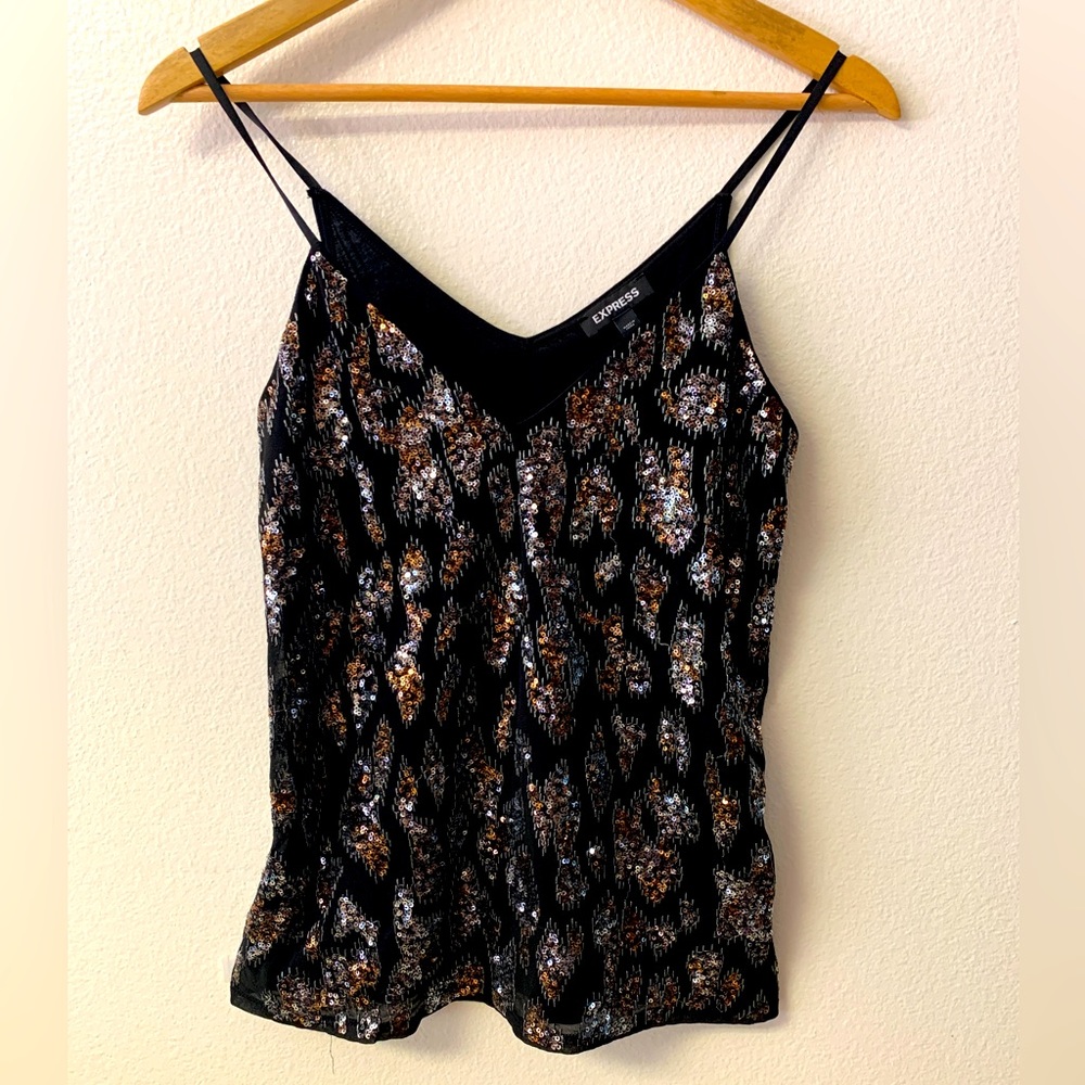 Express sequin tank top